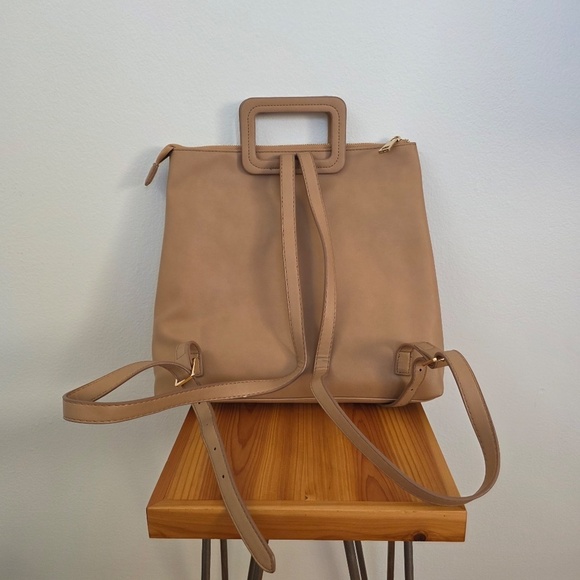 Summer & Rose Vegan Leather Backpack Tote Bag in Beige - NWOT main image 6